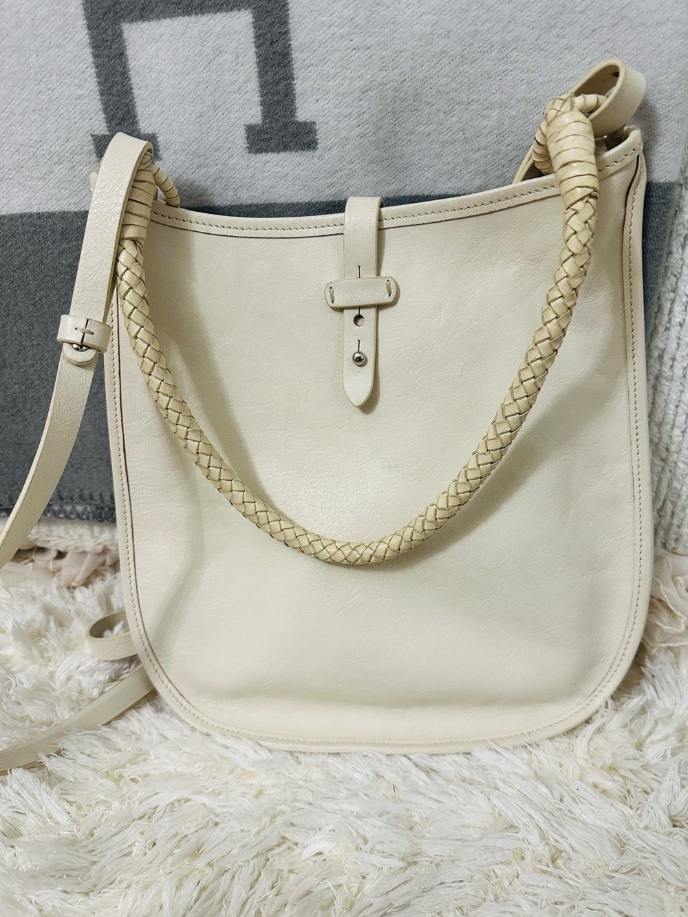 Massimo Palomba Cream Crossbody Bag